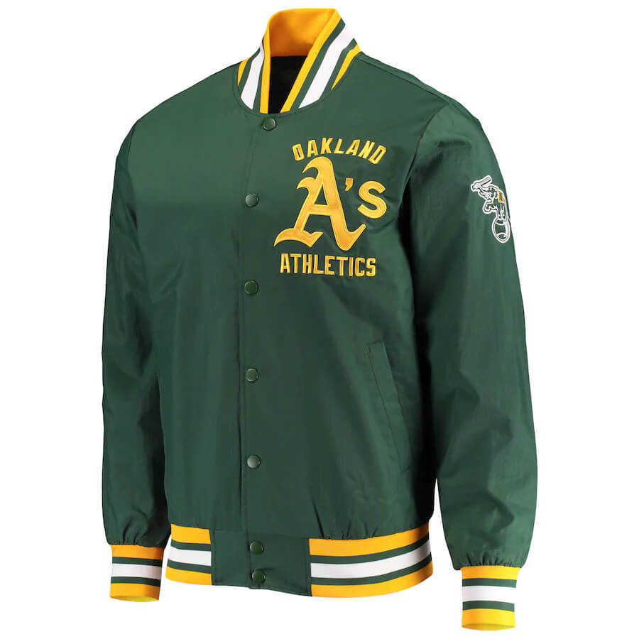 Maker of Jacket Sports Leagues Jackets MLB Oakland Athletics Green Windbreaker