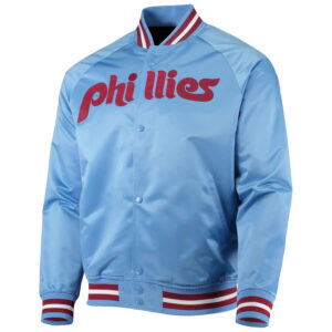 MLB Philadelphia Phillies Light Blue Satin Jacket