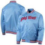 MLB Philadelphia Phillies Light Blue Satin Jacket