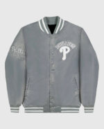 MLB Philadelphia Phillies Silver Satin Jacket