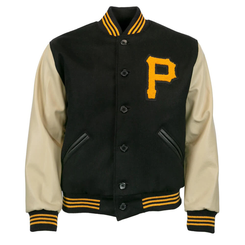 MLB Pittsburgh Pirates Green And Cream Varsity Jacket (1) MLB Pittsburgh Pirates Green And Cream Varsity Jacket
