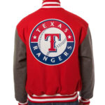 MLB Red And Gray Texas Rangers Wool Jacket