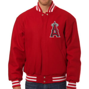 MLB Red Los Angeles Angels Wool Jacket