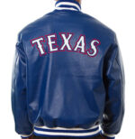 MLB Royal Blue Texas Rangers Leather Jacket