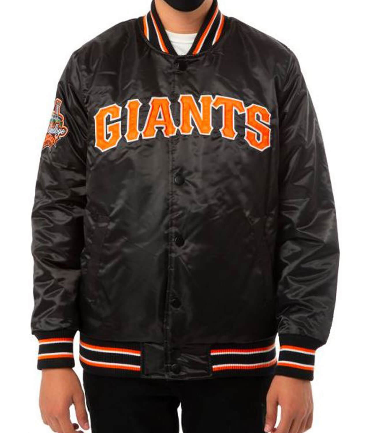 MLB San Francisco Giants Black Satin Jacket (1) MLB San Francisco Giants Black Satin Jacket