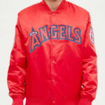 MLB Team Los Angeles Angels Red Satin Jacket