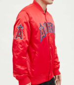 MLB Team Los Angeles Angels Red Satin Jacket