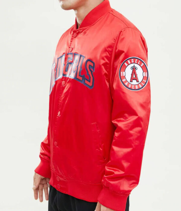 MLB Team Los Angeles Angels Red Satin Jacket