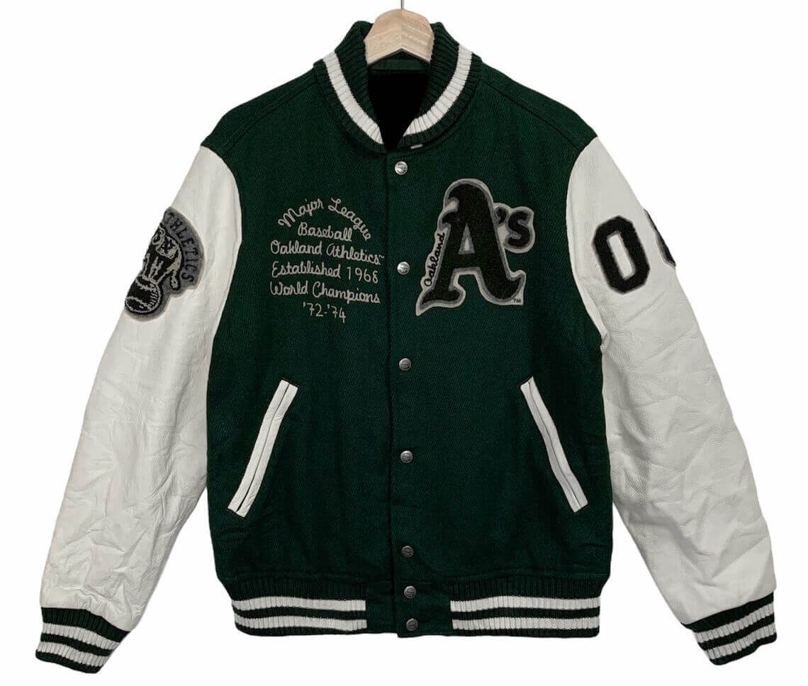 MLB-Team-Oakland-Athletics-Baseball-Varsity-Jacket-Front MLB-Team-Oakland-Athletics-Baseball-Varsity-Jacket