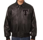 MLB Texas Rangers Black Leather Jacket