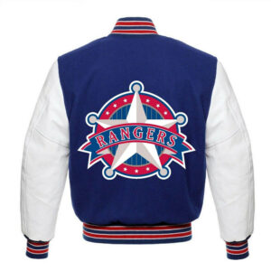 MLB Texas Rangers Blue And White Varsity Jacket