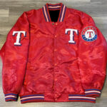 MLB Texas Rangers Red Satin Jacket