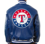 MLB Texas Rangers Royal Blue Leather Jacket