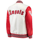 MLB White And Red Los Angeles Angels Satin Jacket