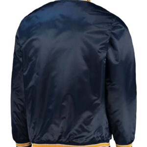 Milwaukee Brewers Diamond Navy Full Snap Satin Jacket