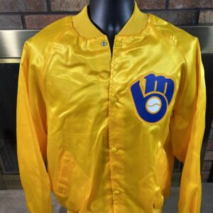 Milwaukee Brewers Yellow MLB Baseball Satin Jacket
