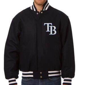 Navy Blue MLB Team Tampa Bay Rays Wool Jacket