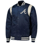 Navy Cream Atlanta Braves MLB Satin Jacket