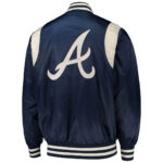 Navy Cream Atlanta Braves MLB Satin Jacket