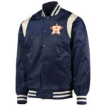 Navy Cream MLB Houston Astros Satin Jacket