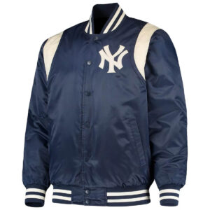 Navy Cream New York Yankees Vintage Satin Jacket