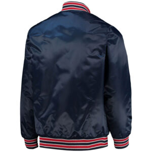 Navy Washington Nationals Diamond Snap Satin Jacket