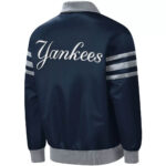 New York Yankees Captain II Full Zip Navy Satin Jacket