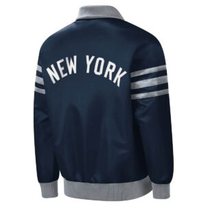 New York Yankees Captain III Full Zip Navy Satin Jacket