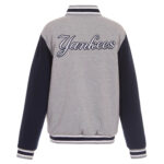 New York Yankees Gray Navy MLB Wool Jacket
