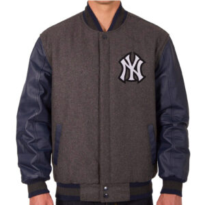 New York Yankees JH Charcoal Navy Varsity Jacket