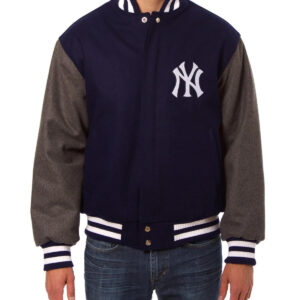 New York Yankees Navy Charcoal Varsity Jacket