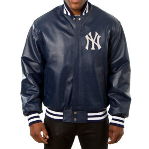 New York Yankees Team Navy Color Leather Jacket