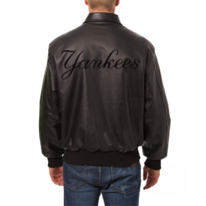 New York Yankees Tonal JH Black Leather Jacket