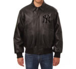 New York Yankees Tonal JH Black Leather Jacket