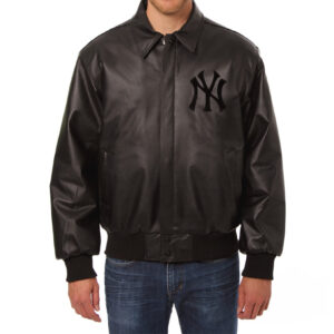 New York Yankees Tonal JH Black Leather Jacket