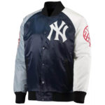 New York Yankees Tri Color Full Snap Satin Jacket