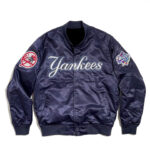 New York Yankees World Series MLB Navy Satin Jacket