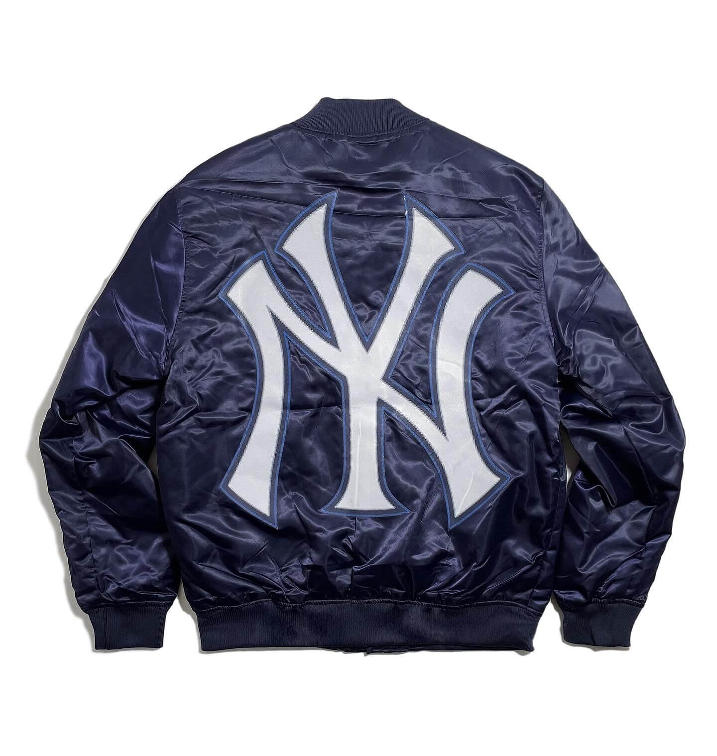 New York Yankees World Series MLB Navy Satin Jacket Maker of Jacket