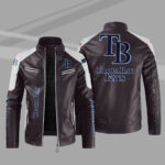 Purple White MLB Tampa Bay Rays Leather Jacket
