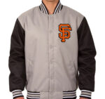 San Francisco Giants Gray And Black Windbreaker Jacket