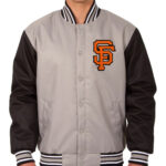 San Francisco Giants Gray And Black Windbreaker Jacket