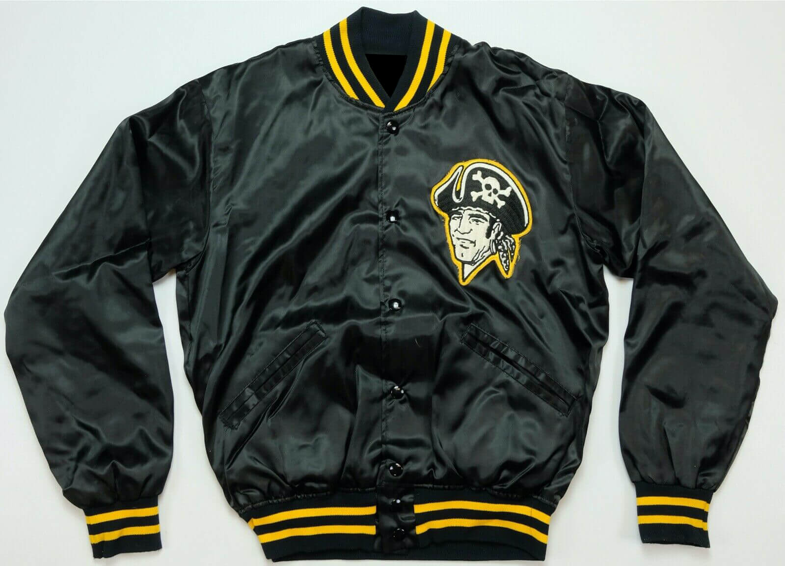 Vintage Pittsburgh Pirates Black Satin Jacket (1) Vintage Pittsburgh Pirates Black Satin Jacket