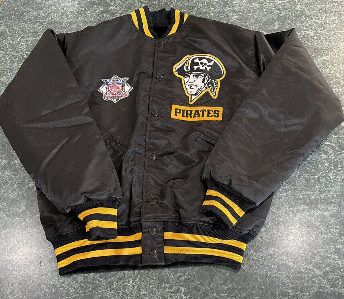 Maker of Jacket Sports Leagues Jackets MLB Vintage Pittsburgh Pirates Brown Satin