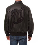 Washington Nationals Black Leather MLB Jacket