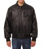 Washington Nationals Black Leather MLB Jacket
