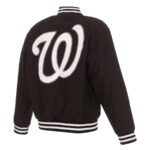 Washington Nationals Brown Wool MLB Full Snap Jacket