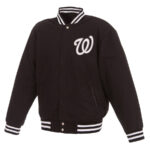 Washington Nationals Brown Wool MLB Full Snap Jacket