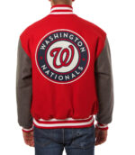 Washington Nationals Two Tone Red Gray Wool Jacket