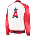 White Red MLB Los Angeles Angels Satin Jacket