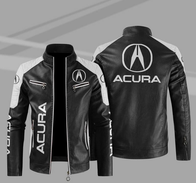 Acura Black White Color Block Leather Jacket (1) Acura Black White Color Block Leather Jacket